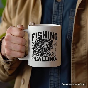 Fishing Is Calling Mug, Outdoor Dad Gift| OrnamentallyYou - 1 of 3