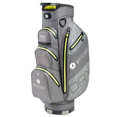Motocaddy Dry Series Lightweight Travel Carrying Golf Club Cart Bag w/ Strap, Rain Hood Cover, 14 Dividers, 7 Pockets, & Towel Accessory Hook, Lime