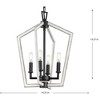 Progress Lighting Galloway 4-Light Foyer Pendant, Matte Black, Open Frame, Grey Washed Oak - 4 of 4