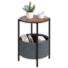 End Table with Grey Cloth Bag Storage Basket - 2 of 4