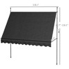 VisioGear 118" Retractable Awning, Non-Screw Outdoor Sun Shade Shelter with Support Pole Stand for Backyard, Black, 118.1"*47.2"*118.1" - 3 of 4