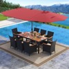 Tangkula Set Of 11 Patio Dining Set w/ 15ft Double-Sided Patio Umbrella (Base Included) - 2 of 4