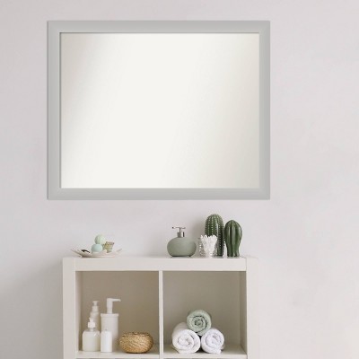 31" x 25" Silver Wood Bathroom Vanity Wall Mirror