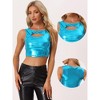 INSPIRE CHIC Women's Metallic Sleeveless Cut Out Party Holographic Crop Tank Tops - 2 of 4