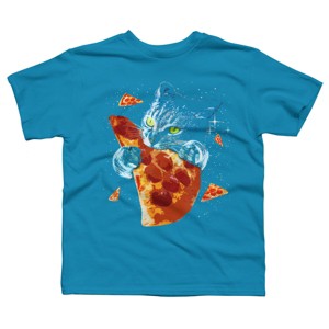 Boy's Design By Humans Pizza Cat in Space By BABYSHARK185 T-Shirt - 1 of 3