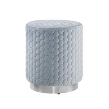 Camber Round Upholstered Ottoman - Linon