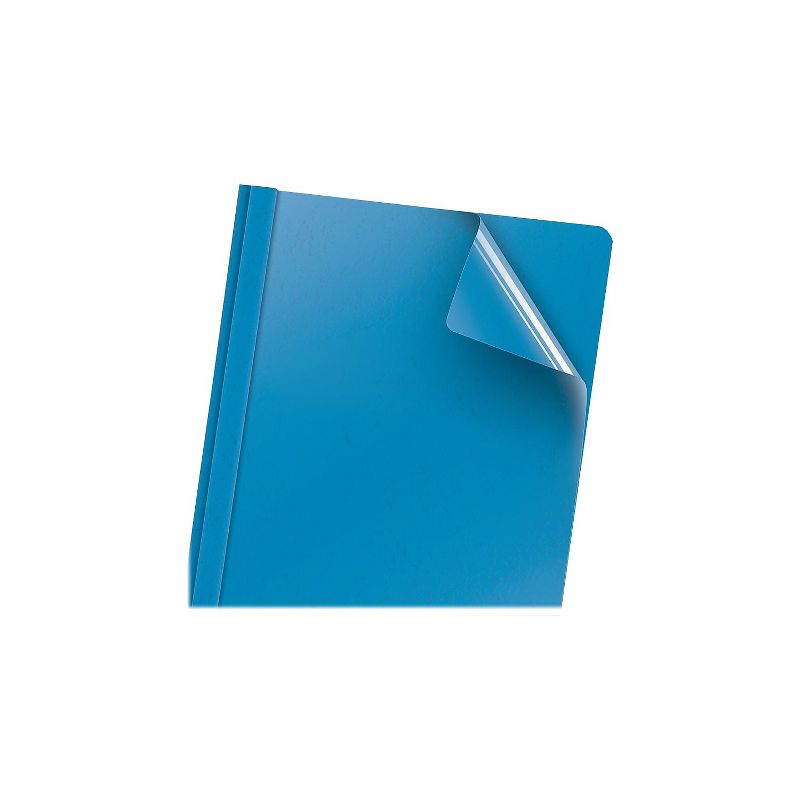 Oxford Clear Front Report Cover 3 Fasteners Letter 1/2" Capacity Blue 25/Box 55801, 5 of 7