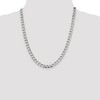 Black Bow Jewelry Men's 6.75mm Sterling Silver Flat Square Curb Chain Necklace - 3 of 4
