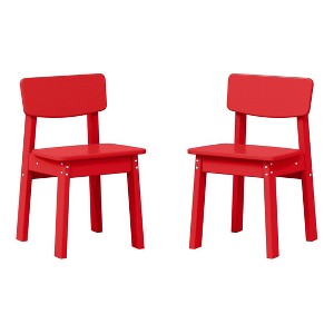 WestinTrends Tiny Terraces Outdoor HDPE Kids Modern Plastic Toddler Dining Chairs (Set of Two) - 1 of 4