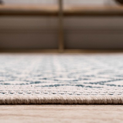 Mediterranean Elegance Gray Synthetic 2x8 Indoor/Outdoor Rug