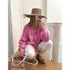 Women's Tie Front Bow Cardigan Sweaters Chunky Knit Long Puff Sleeve Fall Winter Jacket Coats - 4 of 4