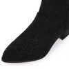 Perphy Women's Zipped Pointed Toe Block Heel Western Ankle Boots - 2 of 3