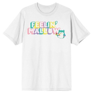 Squishmallows Feelin' Mallow Crew Neck Short Sleeve Men's White T-shirt - 1 of 3