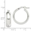 Black Bow Jewelry 6mm, Domed Round Hoop Earrings in Sterling Silver - 20mm (3/4 Inch) - 4 of 4