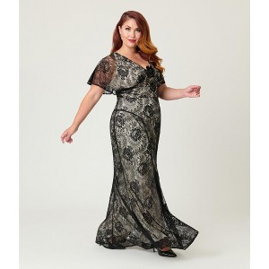 Unique Vintage Women's Plus Flutter Sleeve Gown - 1 of 4