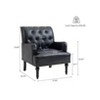 Black Faux Leather Arm Chair with Nailhead Trim (Set of 1) - 3 of 4