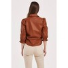 Women's YARA FAUX LEATHER BUTTON DOWN TOP - Another Love XS - 3 of 4