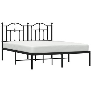 vidaXL Metal Bed Frame with Headboard and Extra Storage Space - Robust and Elegant Steel Construction - 1 of 4