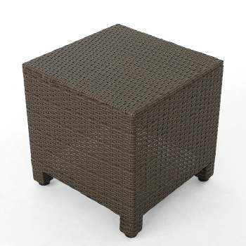 Puerta Wicker Side Table - Light Brown - Christopher Knight Home
