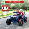 Coucheta 24V 2-Seater Kids Ride On UTV Car, 4WD 300W Motor w/ Remote Control, 4 Shock Absorbers, Leather Seats, Music & Lights, Electric Car for Kids - 3 of 4