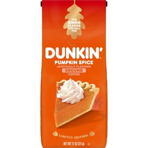 Dunkin' Pumpkin Spice Flavored Medium Roast Ground Coffee - 11oz - 1 of 4