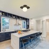 PAKOKULA 1-Light Black Diffuser Semi-Flush Mount Ceiling Light with Metal Pleated Shade and White Glass Shade - 3 of 4