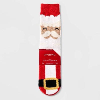 Men's Santa Cozy Crew Socks with Gift Card Holder - Wondershop™ Red 6-12