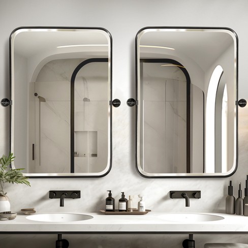 Dovelina Rectangular Metal Frame Pivot Decorative Wall Mirror With ...