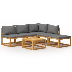 vidaXL Garden Lounge Set Dark Grey, Acacia Wood Natural - 1 of 4