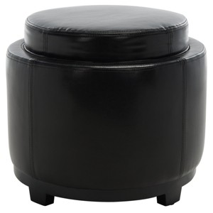 Round Flip Top Storage Ottoman - HUD4045 - Safavieh Couture - 1 of 4