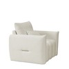 XIYUYEU 38.1" Cloud Single Sofa Chair Teddy Fabric Upholstered 1-seat Lounge Chair Sofa with a Pillow, Off White - 3 of 4