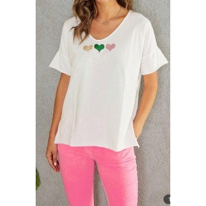 Women's Triple Heart Tee - Venti6 L - 1 of 4