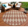 Orange And Copper Geometric Washable Indoor Outdoor Area Rug - 2 of 4