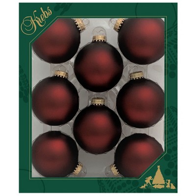 Christmas by Krebs 8ct Swiss Chocolate Matte Glass Christmas Ball Ornaments 2.5" (67mm)