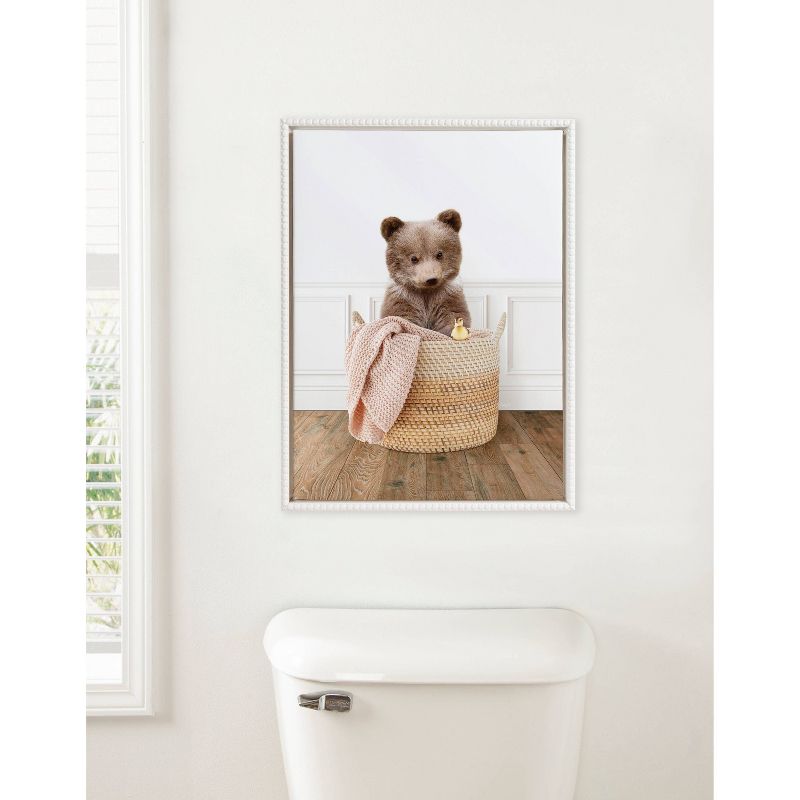 18&#34;x24&#34; Sylvie Beaded Bear Cub in Laundry Basket Traditional Style Framed Canvas by Amy Peterson White - Kate &#38; Laurel All Things Decor, 6 of 8