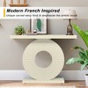 Lirago 40" Modern Console Table Entryway Sofa Table with Geometric Base Elegant Flower Design Sturdy Top Multi Purpose for Living Room White - 4 of 4