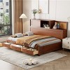 1pc Wooden Daybed, Solid Wood Frame with USB Ports and 3 Storage Drawers, No Box Spring Required - Baofuwish - 2 of 4