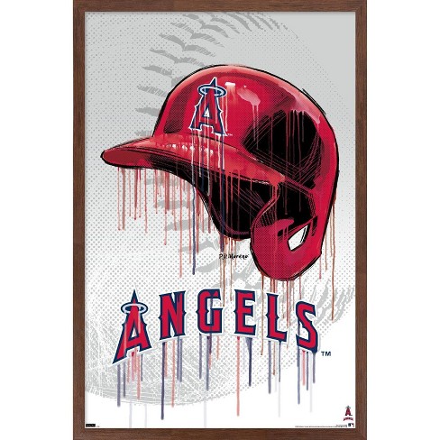 Trends International MLB Boston Red Sox - Logo 22 Framed Wall Poster Prints  Mahogany Framed Version 22.375 x 34