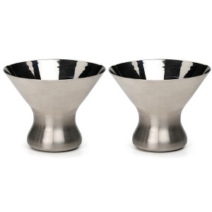 RSVP International Stainless Steel Stemless Martini Glass Set/2 - 1 of 4