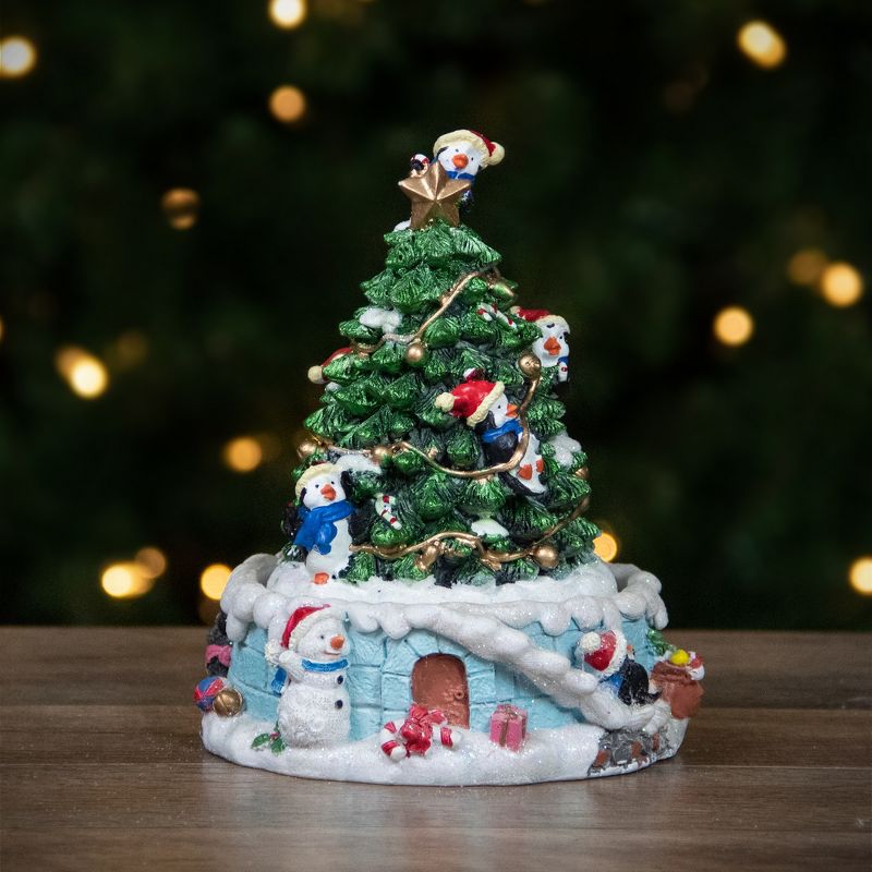 Northlight 6.5" Penguins and Christmas Tree Rotating Music Box, 3 of 7