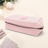 Unique Bargains Corduroy Rectangular Letter Makeup Bag Pink 1 Pc - 3 of 4