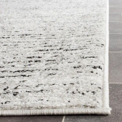 Ivory and Silver Synthetic Rectangle Area Rug, 10' x 14'