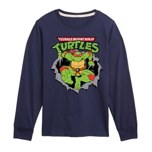 Boys' - Teenage Mutant Ninja Turtles - Raphael Breaking Through Shirt Long Sleeve Graphic T-Shirt - 1 of 4