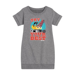 - Little Tikes - Try Your Best Graphic Short Sleeve Fleece Dress - 1 of 4