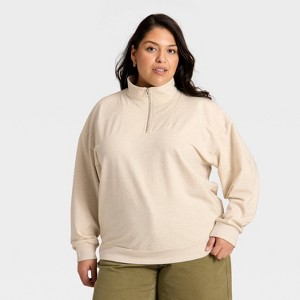 Women's French Terry Pullover Sweatshirt - Ava & Viv™ - 1 of 3