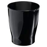 iDESIGN Franklin Plastic Round Wastebasket Black