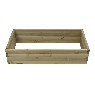 Natural Wood Finish 3.3ft Weather-Resistant Raised Garden Bed