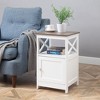 HomeStock End Table with Cabinet and Two Shelves, Sleek Contemporary Frame, Functional Hidden Storage Side Table for Any Living Space - 2 of 4