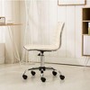 CAVINAS Mid-Back Home Office Desk Chairs, Faux Leather Adjustable Office Chair with 360° Swivel & Wheels, Ergonomic Office Chair, Armless Desk Chair - 2 of 4