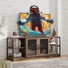 TV Stand for TVs Up to 65 Inch, Farmhouse Entertainment Center with Storage Cabinets - 3 of 4